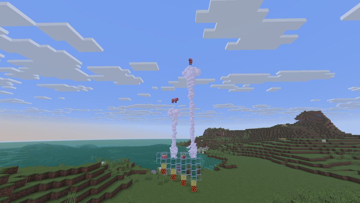 Can you believe it guys? Geysers! In vanilla Minecraft!! If you place a ...
