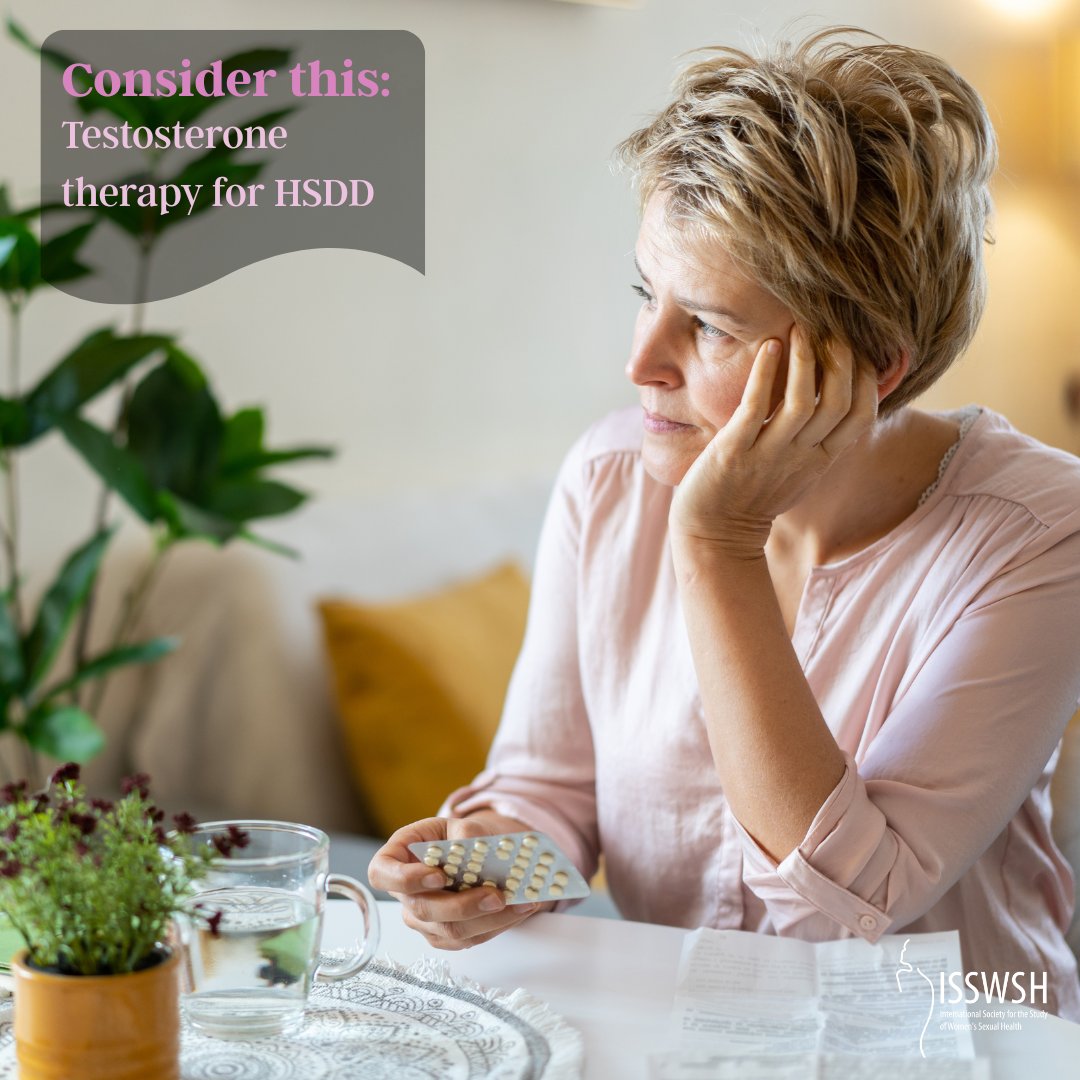 ISSWSH's tweet image. Testosterone therapy for women may be buzzworthy right now,  but what’s actually evidence-based? According to global consensus and ISSWSH guidelines, systemic testosterone therapy is only recommended for HSDD in postmenopausal women.

#ISSWSH #Menopause #HSDD #TRT