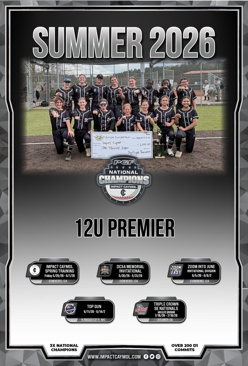 impactcaymol's tweet image. SCHEDULE DROP:    Impact Caymol Premier 12U   

#impactcaymol #12U #fastpitch #softball #fastpitchsoftball