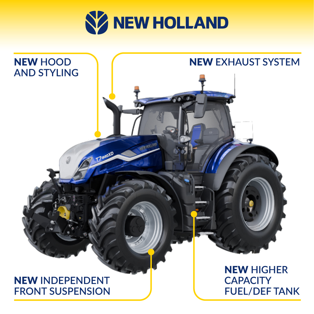 Alta_Implement's tweet photo. Every feature of the new T7 XD tractor is built for one thing: ultimate performance. From high-speed IFS to a bigger fuel/DEF tank, a refreshed hood style, and a new exhaust system—this tractor is ready to work when you are. Stop by today. https://t.co/xtwNcY0DMX https://t.co/ZkVbgCWx4c