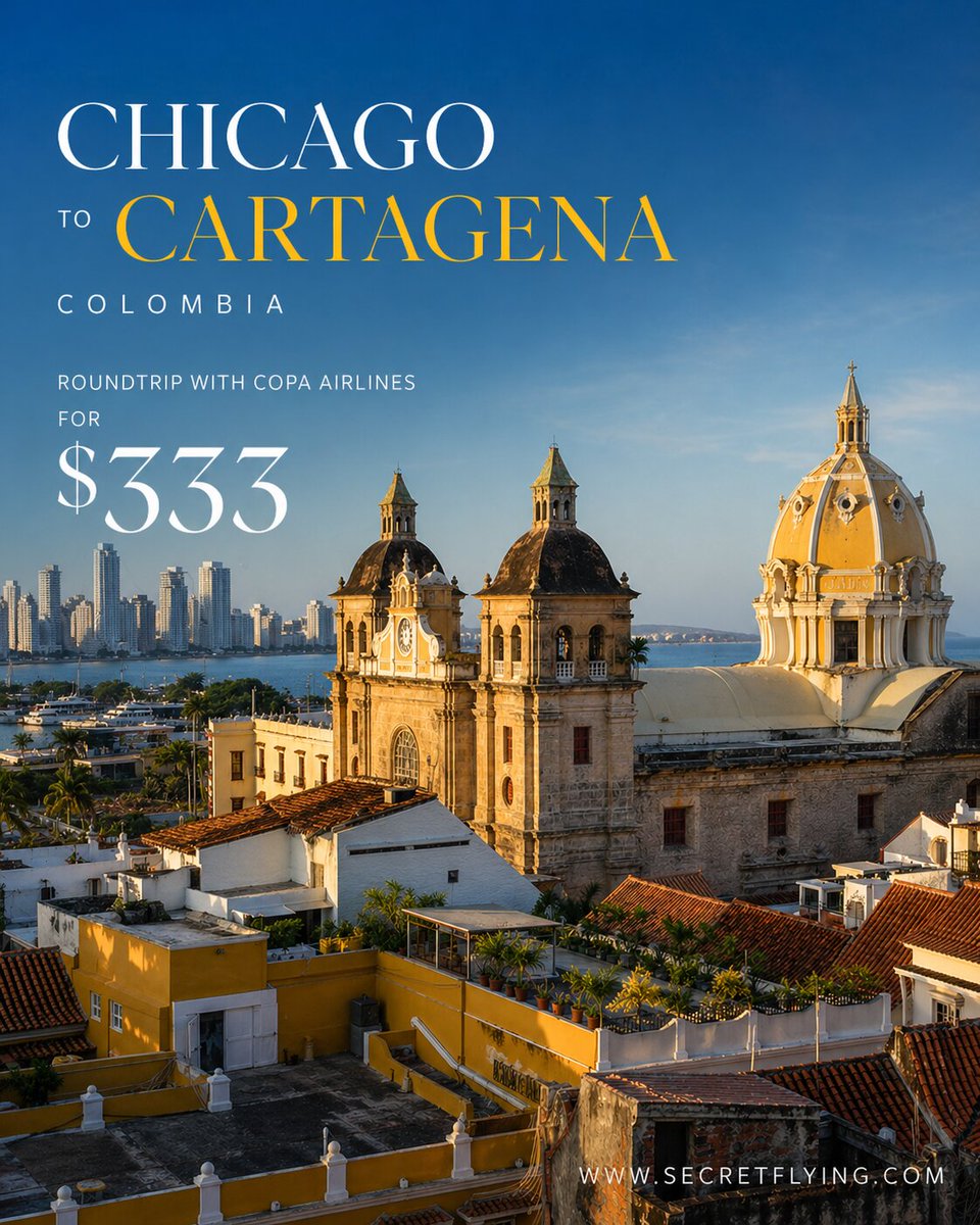 SecretFlying's tweet image. #Chicago to Cartagena, Colombia for only $333 roundtrip with Copa Airlines #TravelTuesday

secretflying.com/posts/chicago-…