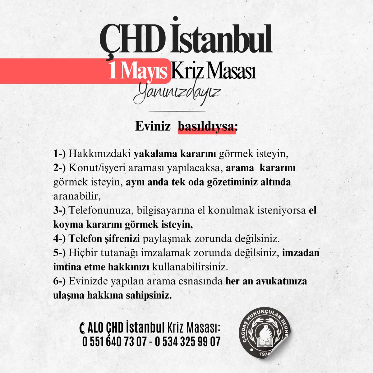 ÇHD İstanbul Şube tweet media