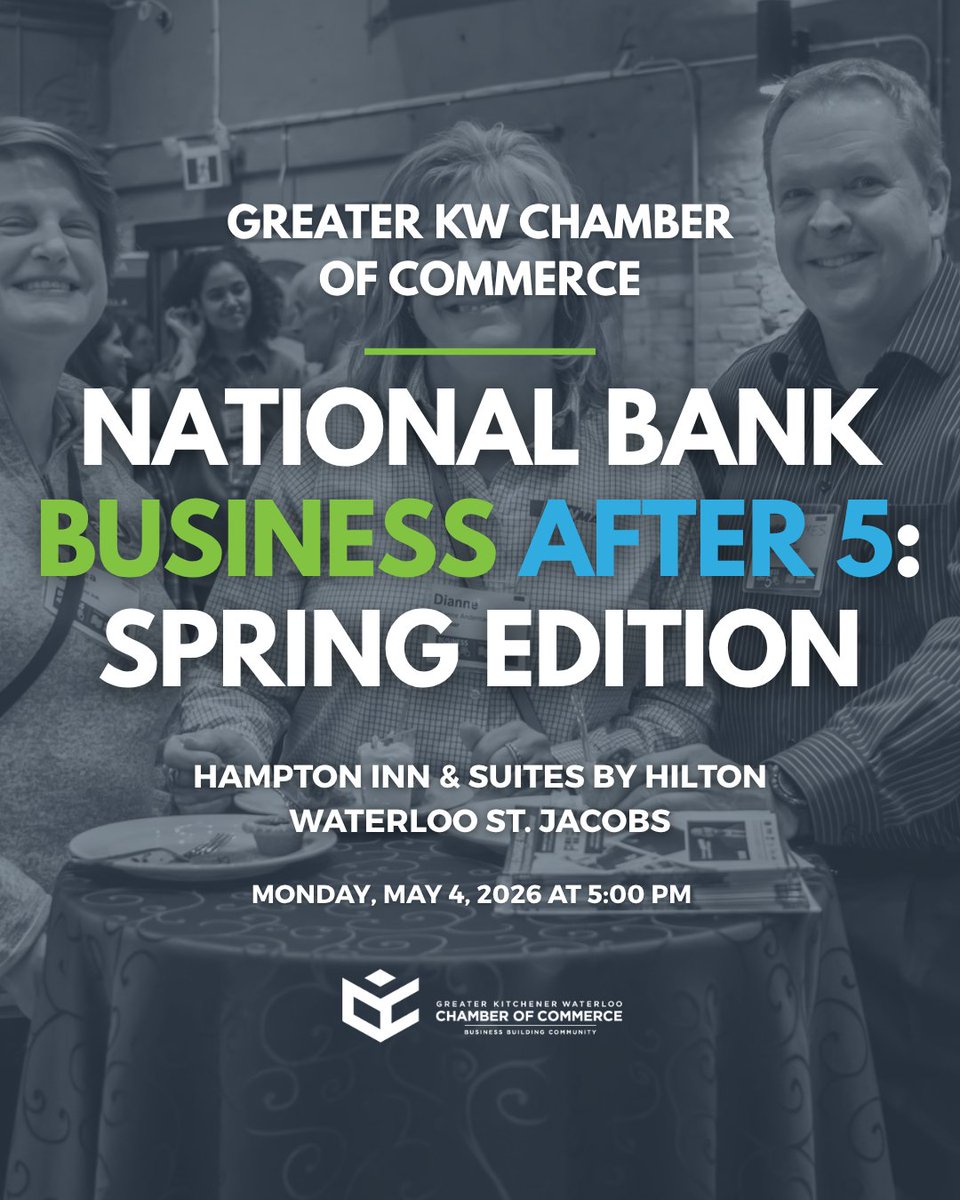 GKWCC's tweet image. Connect and unwind at the Spring Edition of our Business After 5 Series, hosted in the elegant Berlin Hall at the Hampton Inn &amp;amp; Suites by Hilton, Waterloo on May 4th.

Register: GreaterKWChamber.com

#businessafter5 #network #spring #fun #chamberofcommerce