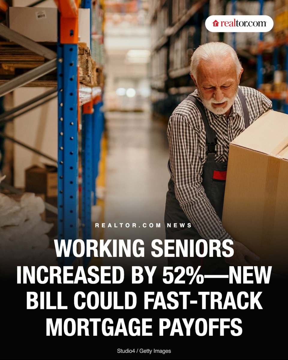 realtordotcom's tweet image. A new legislative proposal could significantly impact older Americans who continue working. The number of working seniors has surged by a staggering 52% over the last decade, showing a growing trend of people staying in the workforce longer. This proposed bill aims to remove
