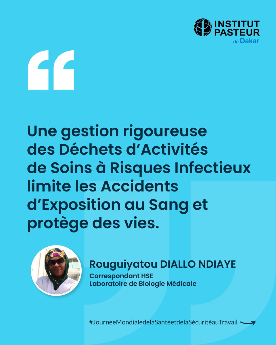 PasteurDakar's tweet photo. À l'occasion de la Journée mondiale de la Sécurité et de la Santé au travail, nos experts de l’IPD partagent leurs recommandations concrètes pour renforcer la sécurité et la santé au travail. Découvrez leurs citations percutantes ci-dessous. 
Et vous, quelle est votre priorité SST aujourd’hui ? 
Dites-le nous en commentaire. 

#JournéeMondialeSST #SantéEtSécuritéAuTravail #SafeWork #PasteurDakar