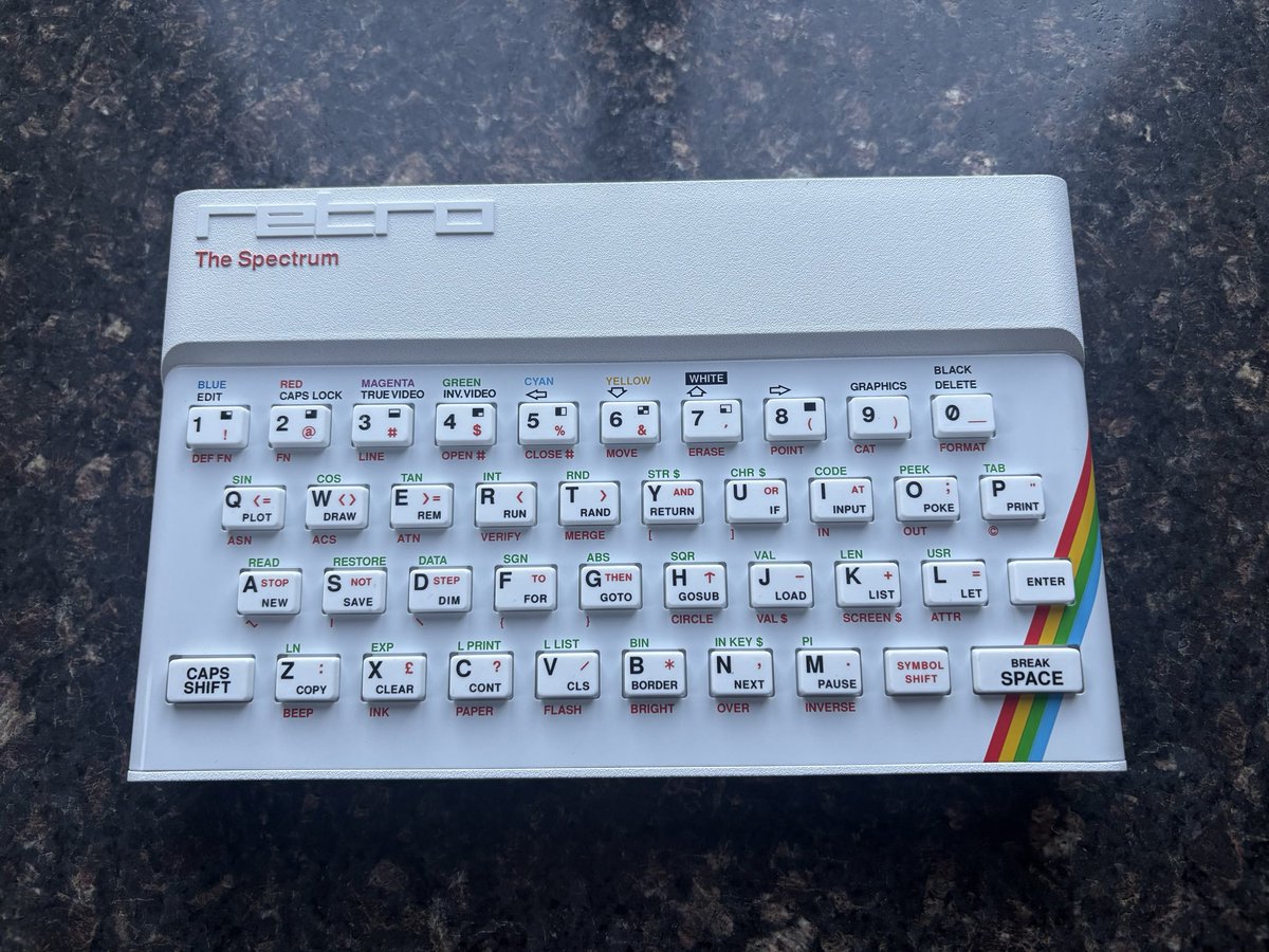TheRetroAsylum's tweet photo. What colour would you pick? Stick with the original or go with the white model that is based on Sir Cliveโs own white Spectrum that celebrated the one millionth ZX Spectrum made. #TheSpectrum #zxspectrum #sinclair #sirclivesinclair #clivesinclair #8bit #computer #Retrocomputing https://t.co/xUXnArTUUK