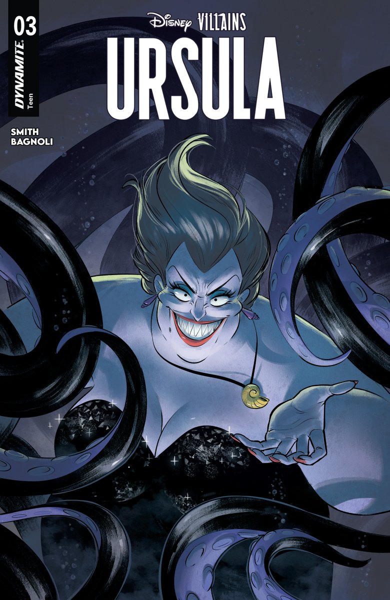 DynamiteComics's tweet photo. In stores this week, Disney Villains: Ursula #3 with covers by Mirka Andolfo, Jae Lee, Robert Quinn, Shatoki Shiki and Francesca Carita.

#disney #disneyvillains #thelittlemermaid #sherrilsmith #gabrielebagnoli #mirkaandolfo #jaelee #robertquinn #shatokishiki #francescacarita

https://t.co/qbri7Wo42s