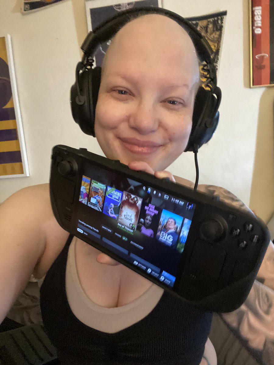 I cannot thank <a href="/Coppertailwolf/">Copper</a> , her community and <a href="/MrBadBit/">Joseph Moran</a> enough. In June I’ll undergo an 11hr surgery that will take me awhile to recover from- a Steam Deck ensures I’ll be able to recover from bed while still able to comfortably game. Thank you 🥹 I’ll stop crying soon 😭❤️