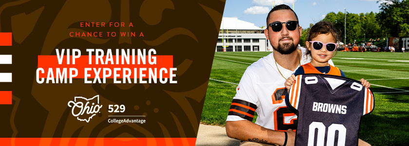 Ohio529Plan's tweet image. Hey Dawg Pound! Who wants to win a #Cleveland @Browns  VIP training camp experience and $5,000 for a 529 plan?!?! If that's you, click the link to sign up daily. You'll win 4 tickets to a day at camp and a pile of swag. #DawgPound ow.ly/lnlc50YRhHc