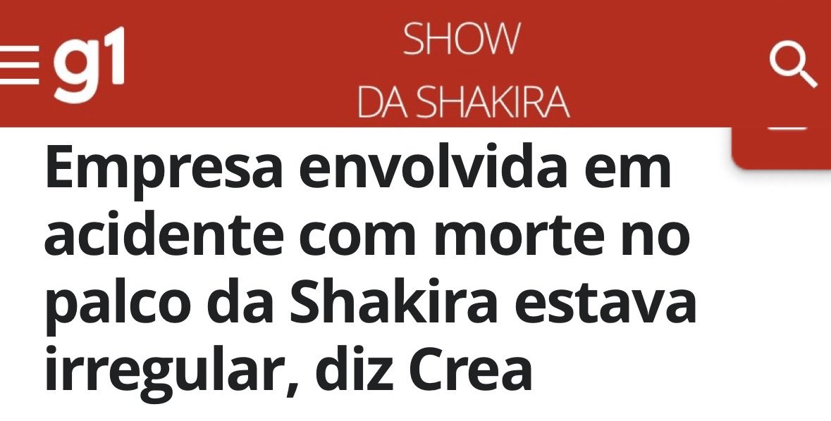 A empresa onde trabalhava Gabriel Firmino, que morreu durante a montagem do palco da Shakira, NÃO TINHA REGISTRO para atividades de engenharia nem responsável técnico. Cadê a responsabilidade na contratação da prestadora, Prefeitura? Quanto vale uma vida?