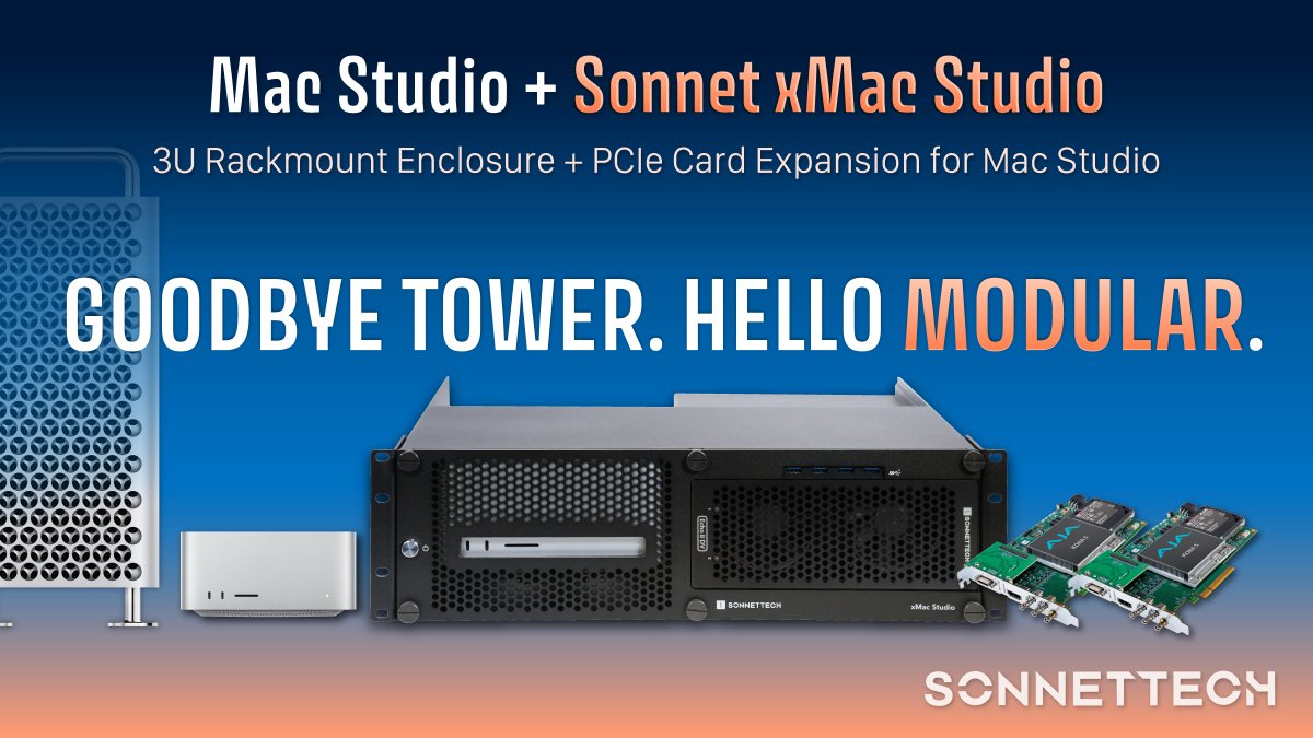 SonnetTech's tweet image. No tower? No problem. Mac Studio + Sonnet brings back the PCIe power—modular, flexible, and built for pros.
na2.hubs.ly/H059cBp0
#MacStudio #MacPro #PCIe #PostProduction #VideoEditing