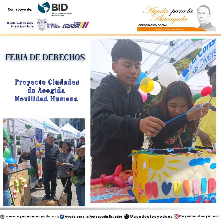 ayudautoayudaec's tweet photo. 🌍✨ El 27 de abril celebramos la Feria de Derechos sobre Movilidad Humana. Información, asesoría legal y actividades inclusivas para fortalecer el acceso a derechos. 💬 Juntos construimos comunidades más justas y solidarias.
#MovilidadHumana #Derechos #Inclusión https://t.co/jbcpAoRAeL