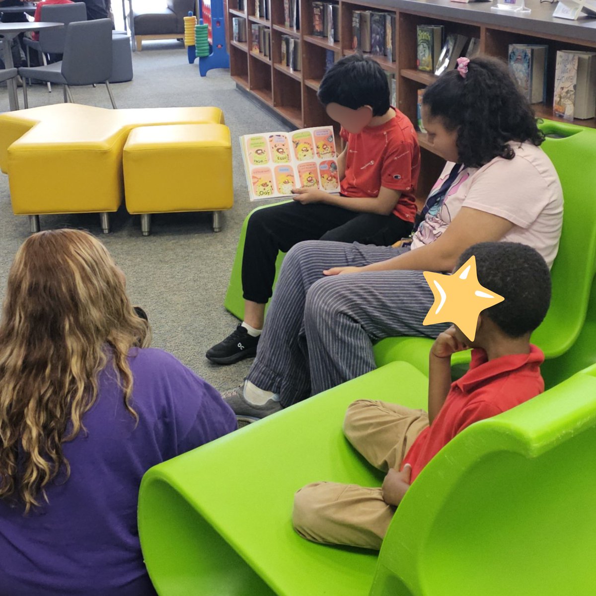 MRJHLibrary's tweet photo. Ms Perez's reading class selected and practiced with a picture book. Then, they read to our little Mavs that wait for their parents after school each day. They did such a great job! Way to go #MaverickReaders! @katy_libraries @MRJHMavs https://t.co/j6EFd1BJFI