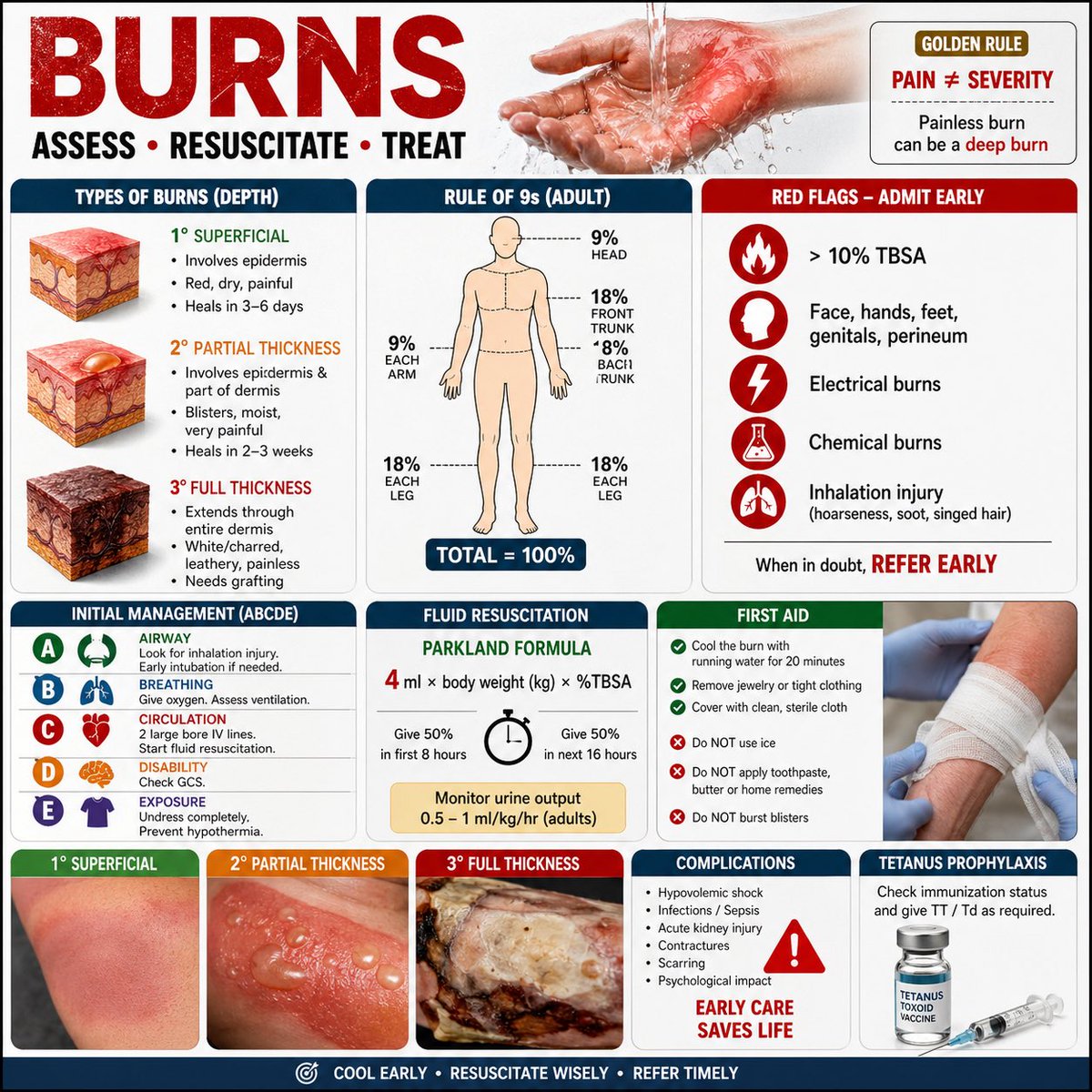 rpsingh1894's tweet image. 🔥 Burns don’t wait.
Early cooling saves skin. Early action saves life.

#Burns #EmergencyMedicine #TraumaCare #MedTwitter #ClinicalPearls