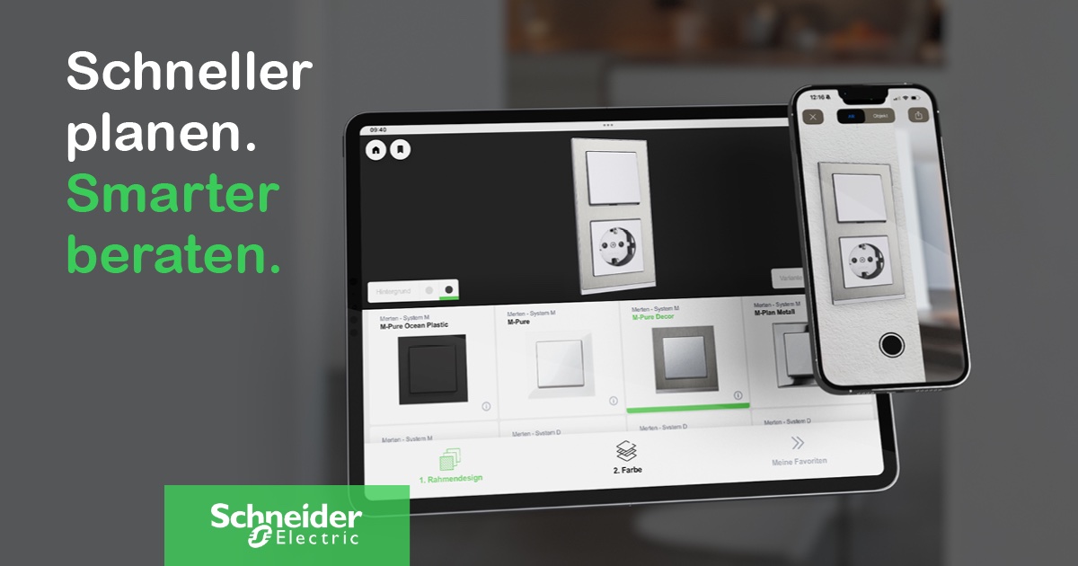 SchneiderAUT's tweet image. Der Merten ARdesignviewer: Farben, Materialien &amp;amp; Designs der Schalter &amp;amp; #KNX-Taster im Browser konfigurieren &amp;amp; vor Ort via #AugmentedReality direkt an die Wohnwand projizieren. So können verschiedene Varianten sofort sichtbar gemacht werden ➡️ merten.de/ardesignviewer…
#Elektriker