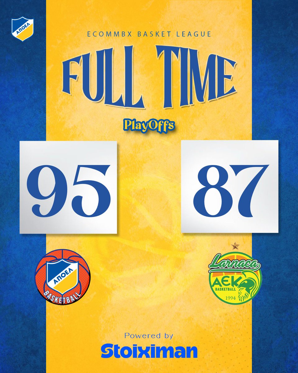 apoelcomcy's tweet photo. Σπουδαία εμφάνιση και μεγάλη νίκη ��ια την ομάδα μας που ισοφάρισε σε 2-2.
Η πρόκριση στους τελικούς θα κριθεί στο επόμενο παιχνίδι στη Λάρνακα.
#apoelbasketball https://t.co/nFJWJXiLeE