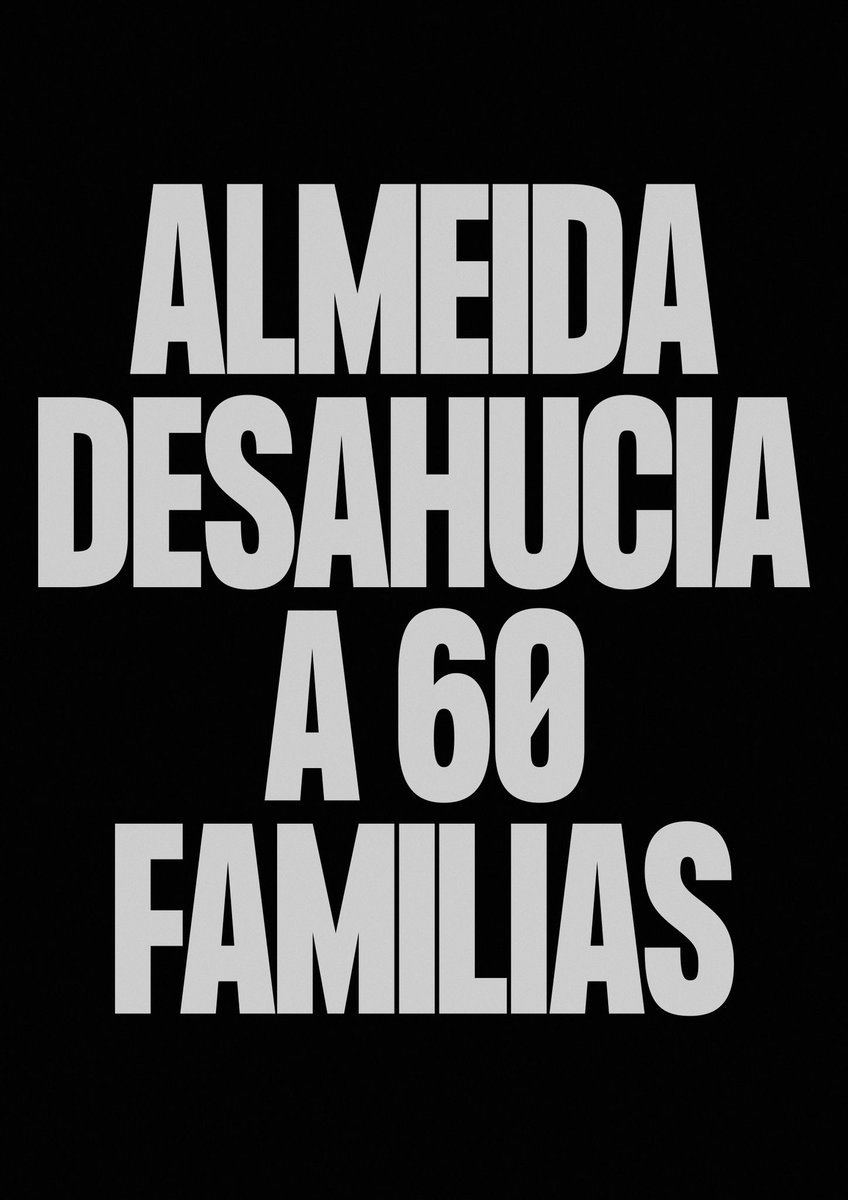 RichardRB69's tweet photo. El alcalde de Madrid @AlmeidaPP_ desahucia a familias vulnerables. 60 desahucios previstos para los próximos 3 meses. @ppopular @PSOE @sanchezcastejon @emvsmadrid @ComunidadMadrid @JuntsxCatBCN @vox_es @Esquerra_ERC @desdelamoncloa @PAH_Santander @PAH_Valencia @PAHSEGOVIA https://t.co/A21CFuBSHl