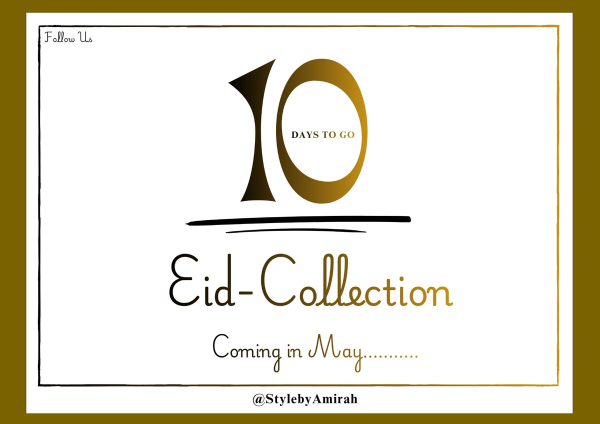stylebyAmirah's tweet image. We’re halfway to something unforgettable.
And if you think this countdown is intense… wait till you see the pieces.
10 days. The energy is shifting.
#Eidcollection #Comingsoon