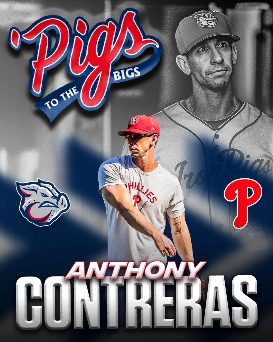 IronPigs's tweet image. Anthony Contreras is headed to Philadelphia! He will be the Phillies' interim third base coach. Congrats AC🫡 
#ironpigs #phillies #pigstothebigs #mlb