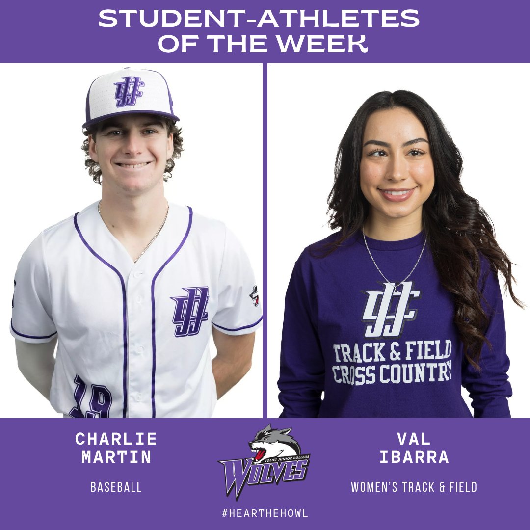 jjcwolves's tweet photo. Our Student-Athletes of the Week are Charlie Martin (BB) and Val Ibarra (WT&amp;F)!

#HearTheHowl https://t.co/Gdm9lYYq0x
