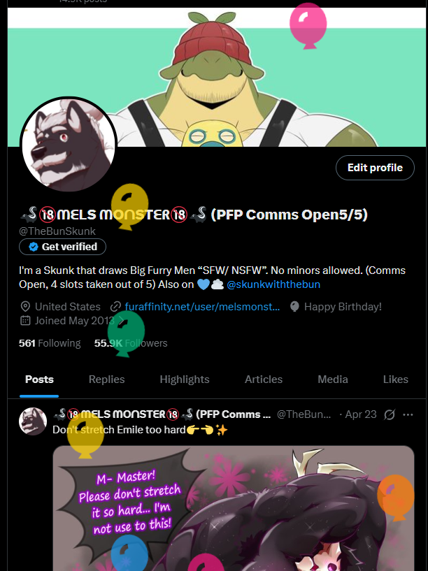 🦨🔞ᗰᗴᒪS ᗰOᑎSTᗴᖇ🔞🦨 (PFP Comms Open5/5) tweet media