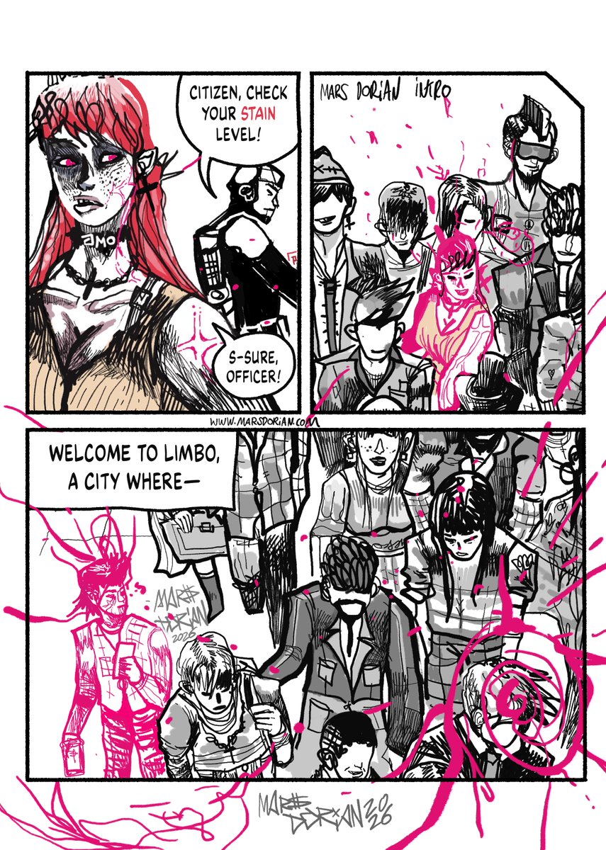 MarsDorian's tweet photo. 0001–Intro to my experimental sequential story #webcomic which starts now--"Demons Eat Concrete"
Website will follow

thanks for your inspiration @RoachWrites_ @monix_art https://t.co/QkMgudULzG