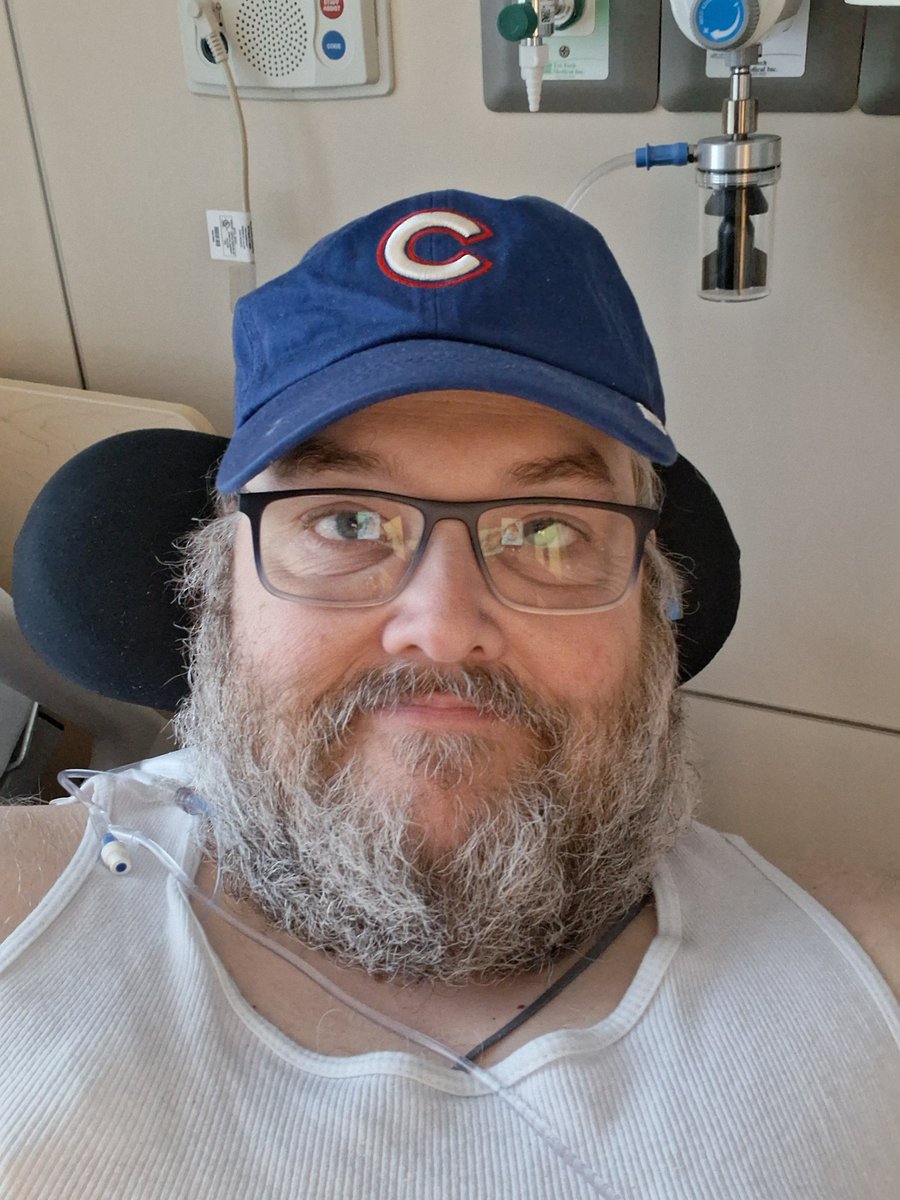 ajbvoiceactor's tweet photo. Welp. Another four weeks have gone by, and it's time for another IVIG inusion! And thanks to nurse Jo  and the entire staff at  @Norton_Health - 
I am feeling sooo chillll right now! https://t.co/CiWYeuoehj