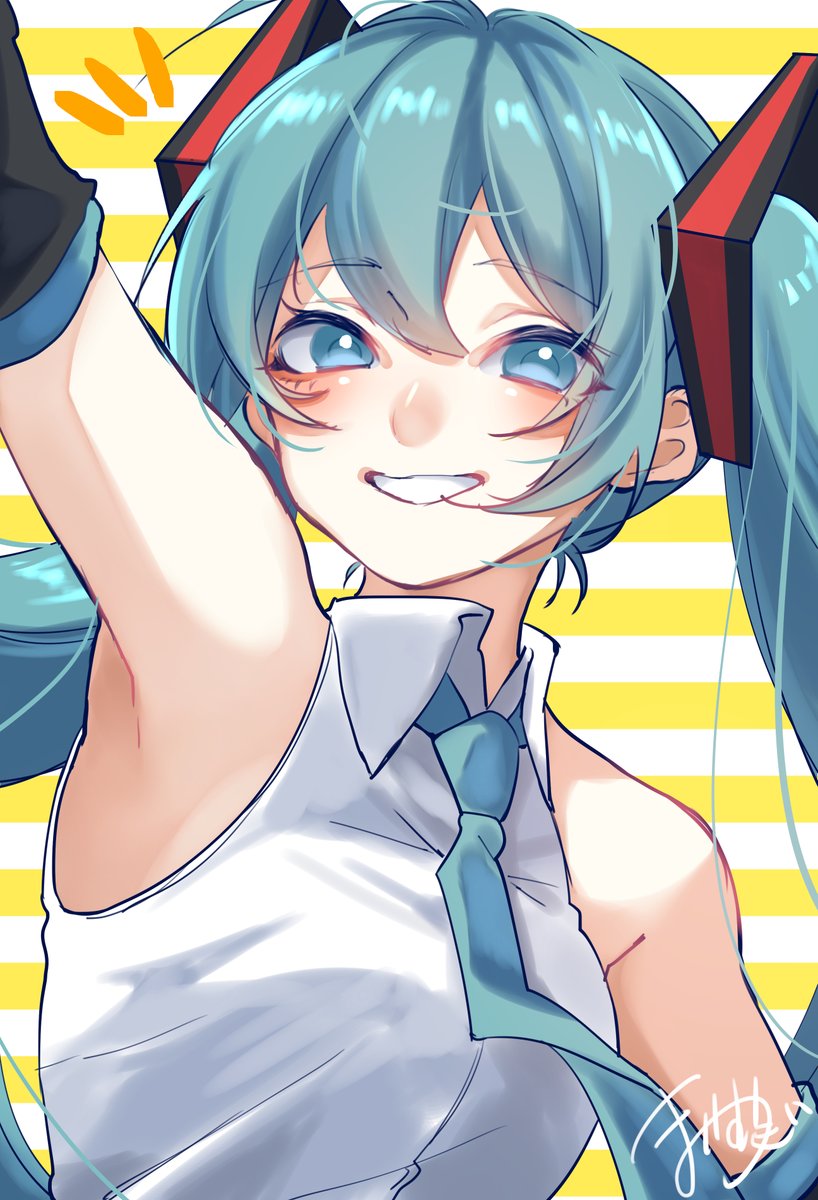 初音ミク 「こっちだよ!」|まいむぎのイラスト