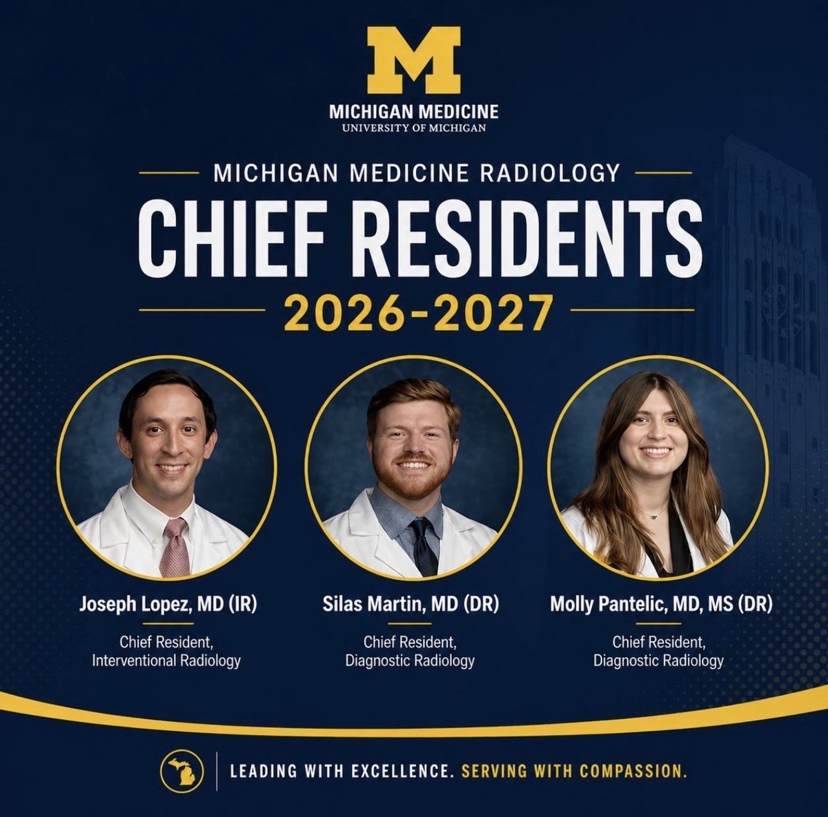 UMichRadiology's tweet photo. Congratulations to our 2026-2027 Chief Residents! https://t.co/ihZniT0UXz