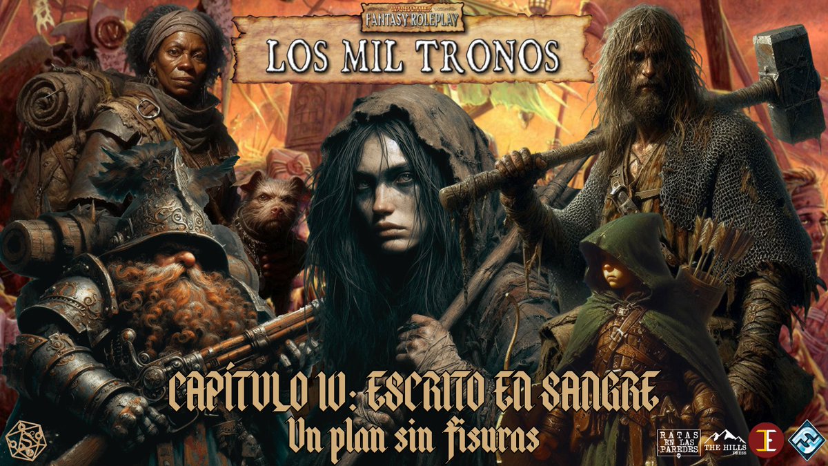 shirowhasi90's tweet photo. ¡MUCHACHADA ROLERA! 🎲
HOY a las 21:30 sesión 15 de "LOS MIL TRONOS" #warhammer con #RelP de @TheHillsPress
@AikiGuille tiene un plan. ✍️
@Altagor_, @IbericanG, @VOADxROL, @EmilioVChica y yo igual se lo desmontamos... 🫢
▶️ https://t.co/4h34ftUtXa https://t.co/ccpcH6Gmlx
