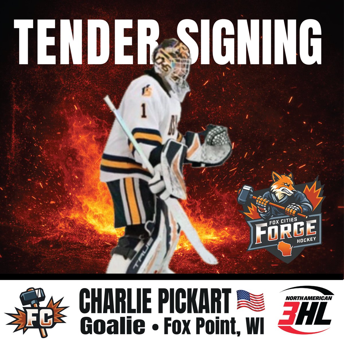 foxcitiesforge's tweet photo. Charlie Pickart comes to the Forge Family after an outstanding year with University School of Milwaukee.  He was instrumental in USM’s run to a State Runner up Trophy!  #ForgeFamily #NA3HL https://t.co/ZraHSVZl0k