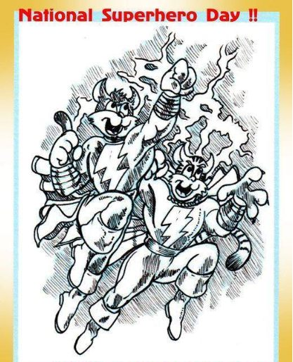 macandtrouble's tweet image. Today, April 28 is NATIONAL SUPERHERO DAY - it's roots go back to 1995 when Marvel employees decided it was time to do something to honor heroes both real and imagined.
Art here by the great Daniel Gorman and myself !
#comics #morethanjustmeow #NationalSuperheroday