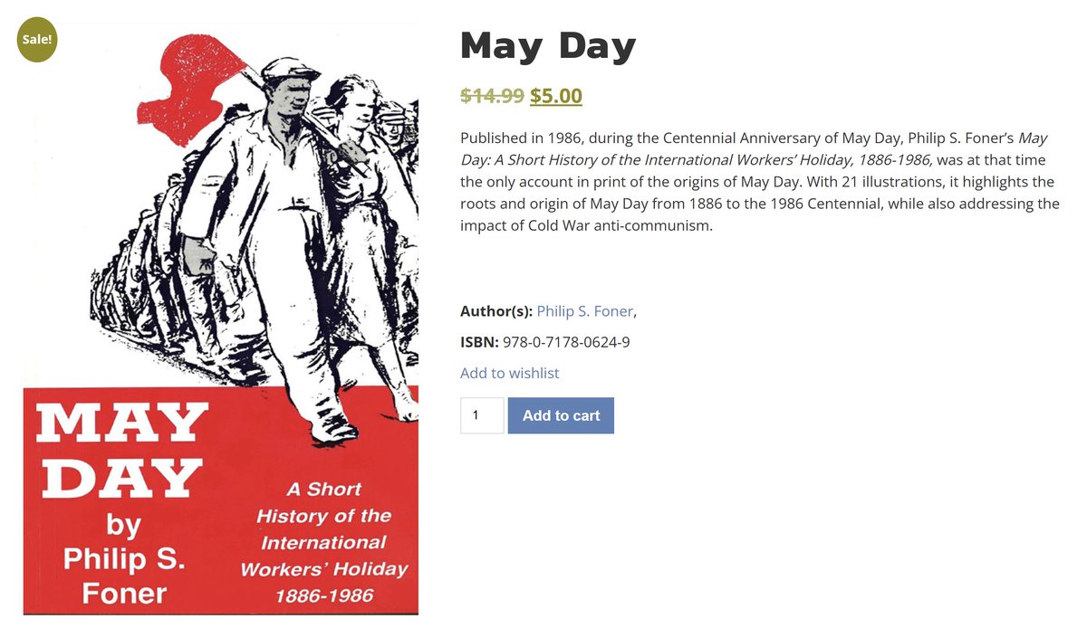 IntPubNYC's tweet photo. #MayDay is 3 days away! So, we're offering Philip S. Foner's history of May Day for $5: https://t.co/vr6LcmZXP6 Get 1. Get 10. Give it to friends, co-workers, and comrades! @communistsusa @PeoplesWorld @DemSocialists @iww @jacobin @ny_ycl @ClaudiaJonesEdu @MLToday @labornotes https://t.co/EC748tzCmE