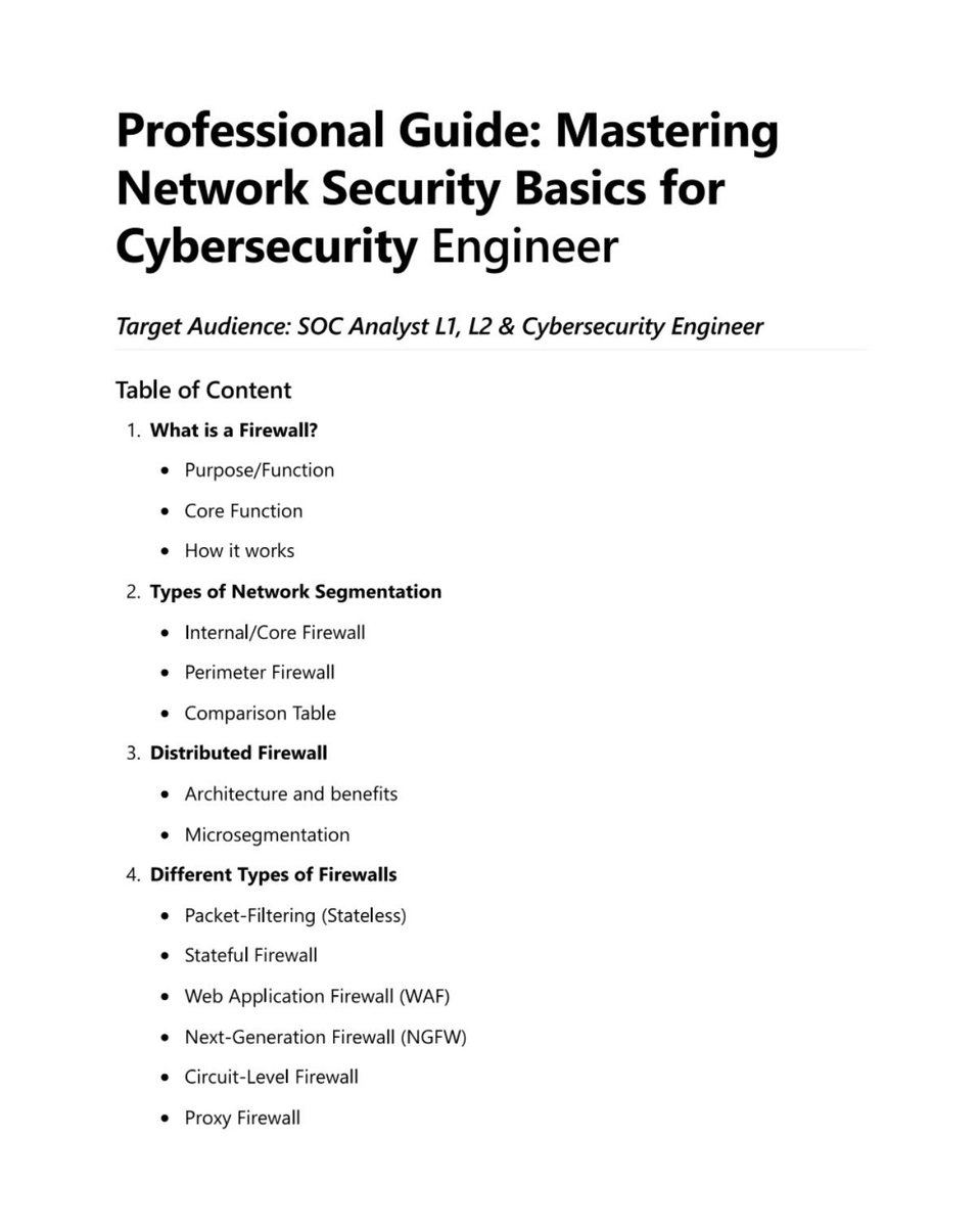 DIGITALEARN_1's tweet image. Master Network Security: Firewalls, VPNs, IDS, NAT &amp;amp; more. Perfect for SOC Analysts &amp;amp; Cybersecurity Engineers. 

Download PDF below 

linkedin.com/posts/digitale…

#CyberSecurity #NetworkSecurity #SOCAnalyst #InfoSec #DigitalearnSoluation