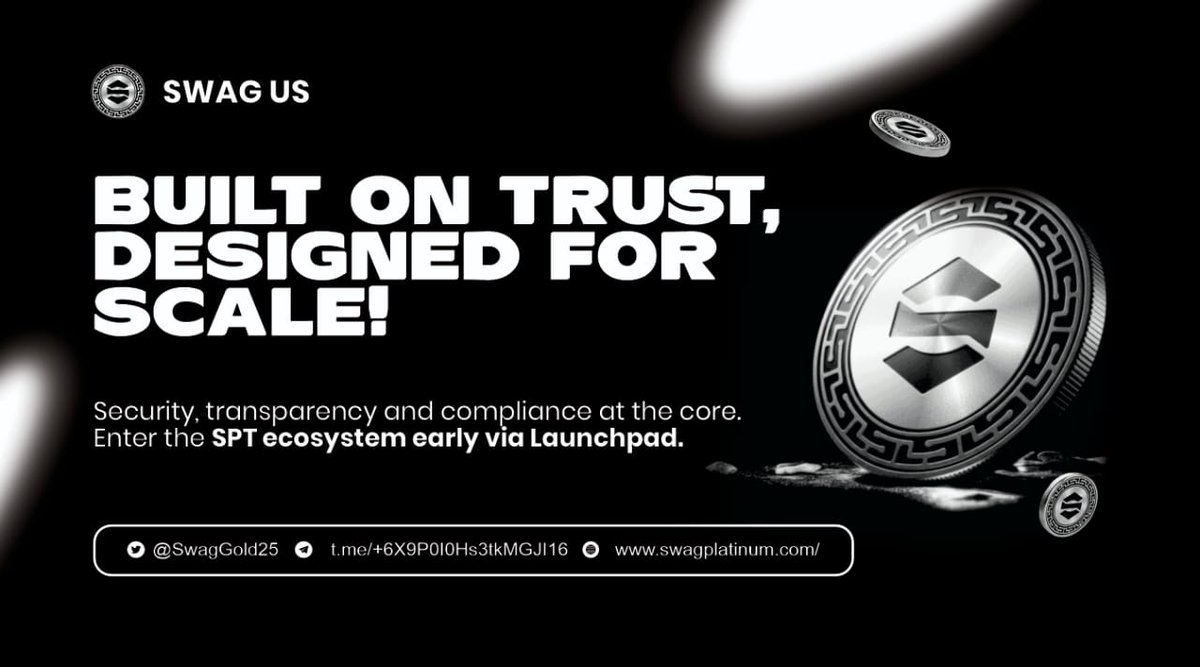 DANIYAMZ's tweet image. Opportunities in crypto favor those who act early rather than those who wait.
@CoinstoreExc Launchpad helps you discover emerging projects before they peak.
@SwagGold25 focuses on RWA integration.
Be proactive, not reactive.
swagplatinum.com⁠�
#SWAGUP #IEO