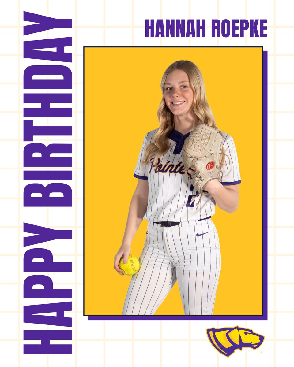 uwsp_softball's tweet photo. Happy Birthday to Hannah Roepke! We hope you have a great day! 🥳

#PointerFamily https://t.co/QfXj5n4Zot