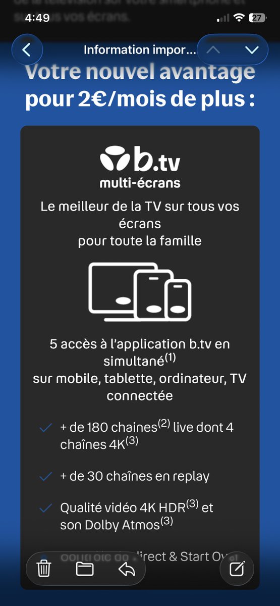Eh mais j’ai jamais demandé ça heureusement qu’ils ont la décence d’envoyer un mail où on peut résilier mais ça serait top de ne pas nous faire souscrire des truc qu’on veut pas à la base :)