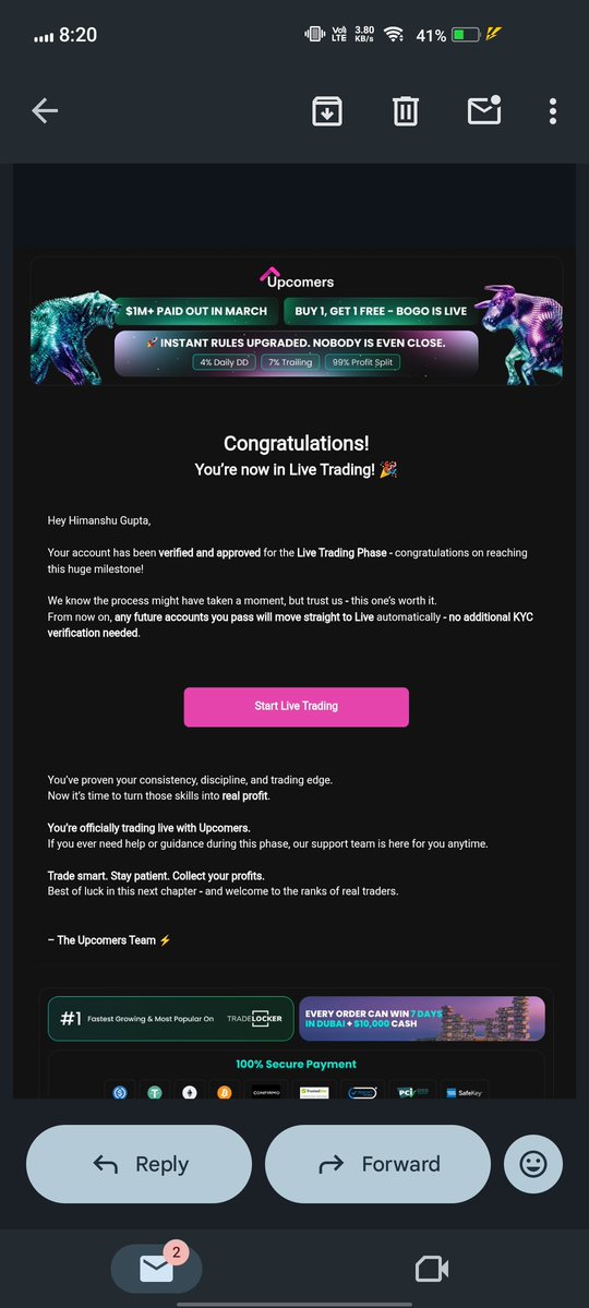 Himansh37724886's tweet image. Started with discipline, stayed consistent, and trusted the process…
Today I successfully completed the $10K 3-step challenge with Upcomers ✅🔥
Now stepping into live trading 🚀
#TradingJourney #Forex @upcomers_com