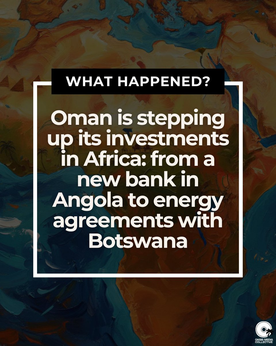 OasisMediaColl's tweet image. #Oman just entered the chat 🇴🇲💸🌍

For years, #Africa’s top #Gulf investors were 🇦🇪 #UAE, 🇸🇦 #Saudi, and 🇶🇦 Qatar. #Now Oman’s making big moves

From a new bank in #Angola to energy + mineral deals in #Botswana, Muscat is stepping up fast

Underrated, for now 👀

Link in bio 🔗