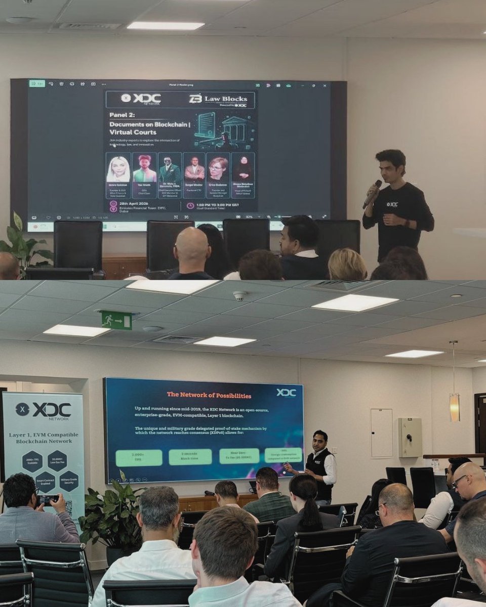 LawBlocksAI's tweet photo. We’re incredibly grateful for the success of our recent event on the Influence of AI & Blockchain in the Legal Industry.

A heartfelt thank you to Satheesh Kumar for hosting the event and presenting Law Blocks AI, and to Tarun Sharma for delivering an insightful presentation on XDC Network.

We extend our sincere gratitude to all our esteemed speakers and panelists:

Dr. Wale j Daramola, FRSA., @maslovsa , @EBadocco , @alnurabel, @GordonEinstein, @mubeenchatthaa, @sofiakostcom, @ChrisElias, @MikaelBoshian, and @ParsaBahmani. Your perspectives and engaging discussions truly elevated the event.

A special thanks to @XDCNetwork  & @XDCInnovLabs  for supporting us and helping make this event a success.

This success reflects the power of collaboration, and we look forward to many more impactful engagements ahead.

#LawBlocksAI #XDCNetwork #AI #Blockchain #LegalTech #Web3 #Innovation #Dubai #Events #Networking