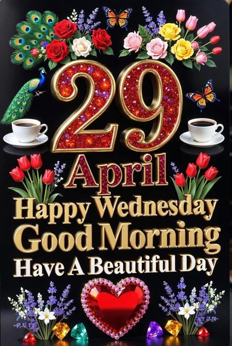 shalinigudiya's tweet image. Good morning, everyone! ☀️
I hope you all have a wonderful Wednesday today, April 29th! 🦋 Let's make it a fantastic day. 🌷 Wishing you all the best! 🦜 
#GoodMorning 🌻🌱
#Happy Wednesday 🪴🪻🌹