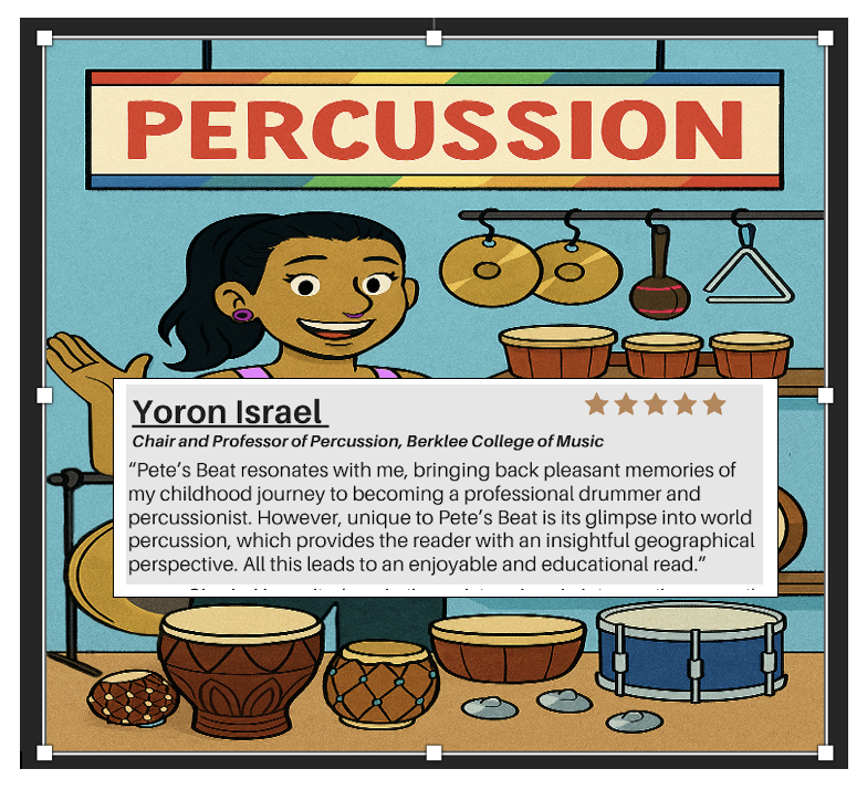 Pete's Beat is at the bookstore <a href="/BerkleeCollege/">Berklee College of Music</a>!!!
<a href="/BerkleeCoursera/">Berklee Coursera</a> <a href="/BerkleeOnline/">Berklee Online</a>  <a href="/BerkleeNews/">Berklee News</a>  <a href="/yoron_israel/">Yoron Israel</a> <a href="/drumeo/">Drumeo</a> <a href="/ZildjianCompany/">Zildjian Company🌕</a>  <a href="/BostonMusic1/">Boston Music</a> <a href="/BostonMusicBlog/">On The Download</a> <a href="/bostonmusicguy/">Adam Lewis</a> <a href="/RadioBoston/">Radio Boston</a> <a href="/BPLBoston/">Boston Public Library</a> <a href="/mectweets/">Music Education Council</a> <a href="/musicedsolution/">Music Education Solutions</a> <a href="/MusicEducatio10/">Music Education Partnership Group</a> <a href="/MusicEdTips/">Music Educator</a> <a href="/MusicParents/">Assoc. Music Parents</a>