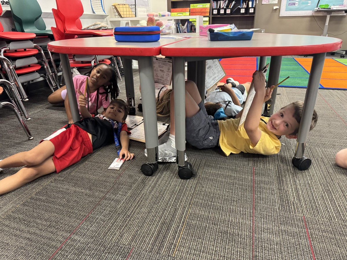 MsJedlowski's tweet photo. Our class earned a silly prize today, sit anywhere but your chair day! They are loving it! #NCEstrong https://t.co/em0CXeVM9z