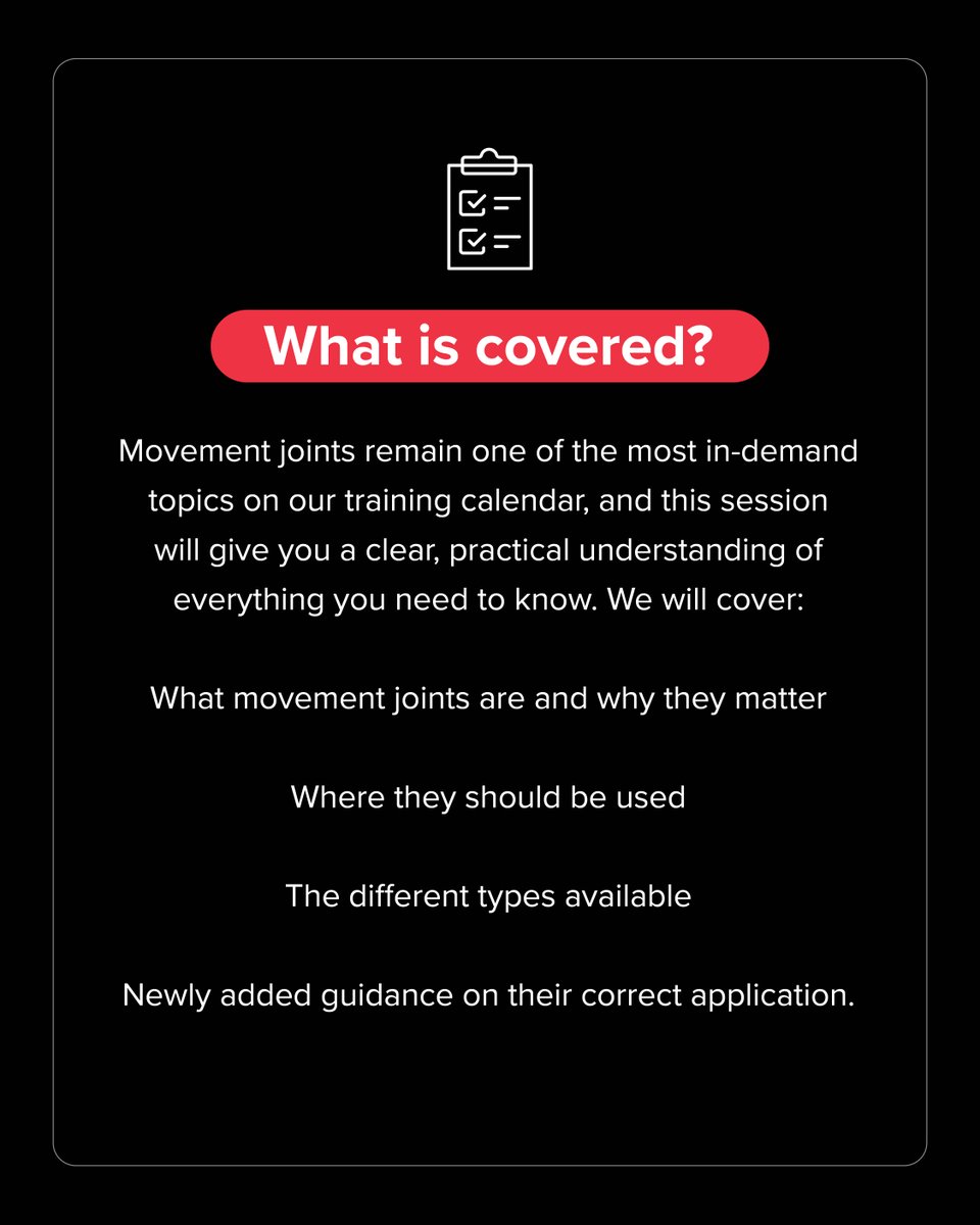 UltraTile_UK's tweet image. Join our upcoming webinar: Understanding Movement Joints – Best Practice &amp;amp; Correct Application and gain the knowledge you need to avoid costly failures on site.

📅 Secure your place today: share-eu1.hsforms.com/1Bwj_kUI_Q62Pf… 

#ConstructionTraining #BestPractice