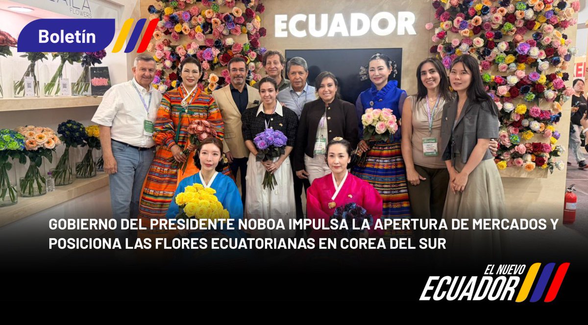 #Boletín📰| <a href="/Produccion_Ecu/">Ministerio de Producción</a> a través de la Oficina @proecuador_ en la República de Corea, tuvo una destacada participación en la Feria Internacional de Flores de Goyang 2026, uno de los encuentros más representativos del sector florícola🌸🇪🇨 en Asia.

🔗 short.do/HlyBLp