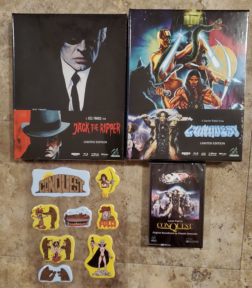 shoegazerhorror's tweet photo. Coming in your face from @CauldronFilms is Jack The Ripper and Conquest!
#PhysicalMedia 
#FulciLives
#FrancoLives
#Cauldronfilms
#Puffystickers
#Cassette https://t.co/8pSwsxZpmn