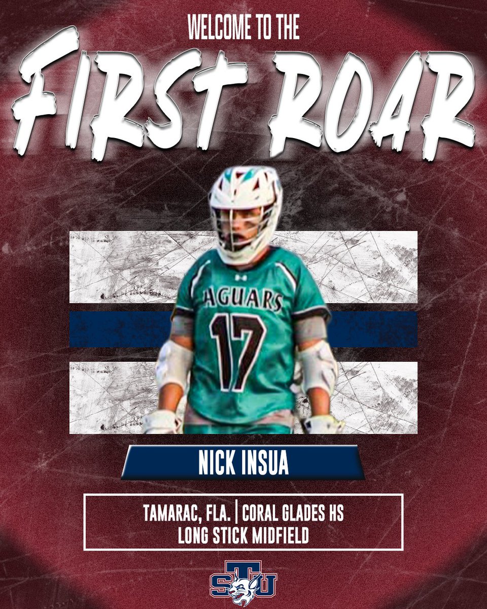 STU_MLAX's tweet photo. Nick Insua is headed to STU!

The Tamarac native and Coral Glades HS captain is a dynamic LSM who impacts both ends, locking down defense and pushing transition. A true two way threat with 10 goals this season.

Welcome to the 305, Nick. #FirstRoar https://t.co/N6NIvdSDcu