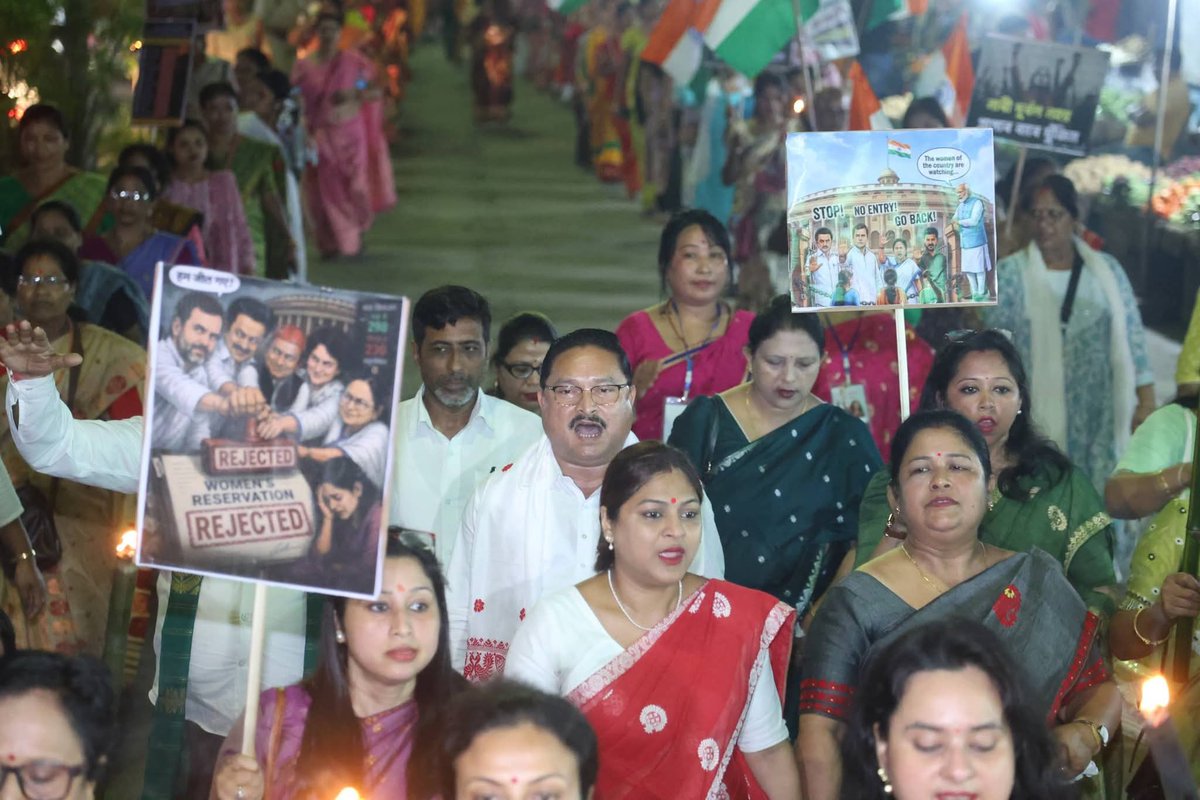 DilipSaikia4Bjp's tweet photo. The #NariShakti of Guwahati took the streets today against the anti-women policies of the Congress-led INDI Alliance. 

Honoured to be present alongside them, providing our support towards their movement for rights and dignity. 

#MahilaVirodhiCongress
#AntiWomenAlliance https://t.co/Pp8LAsblkN
