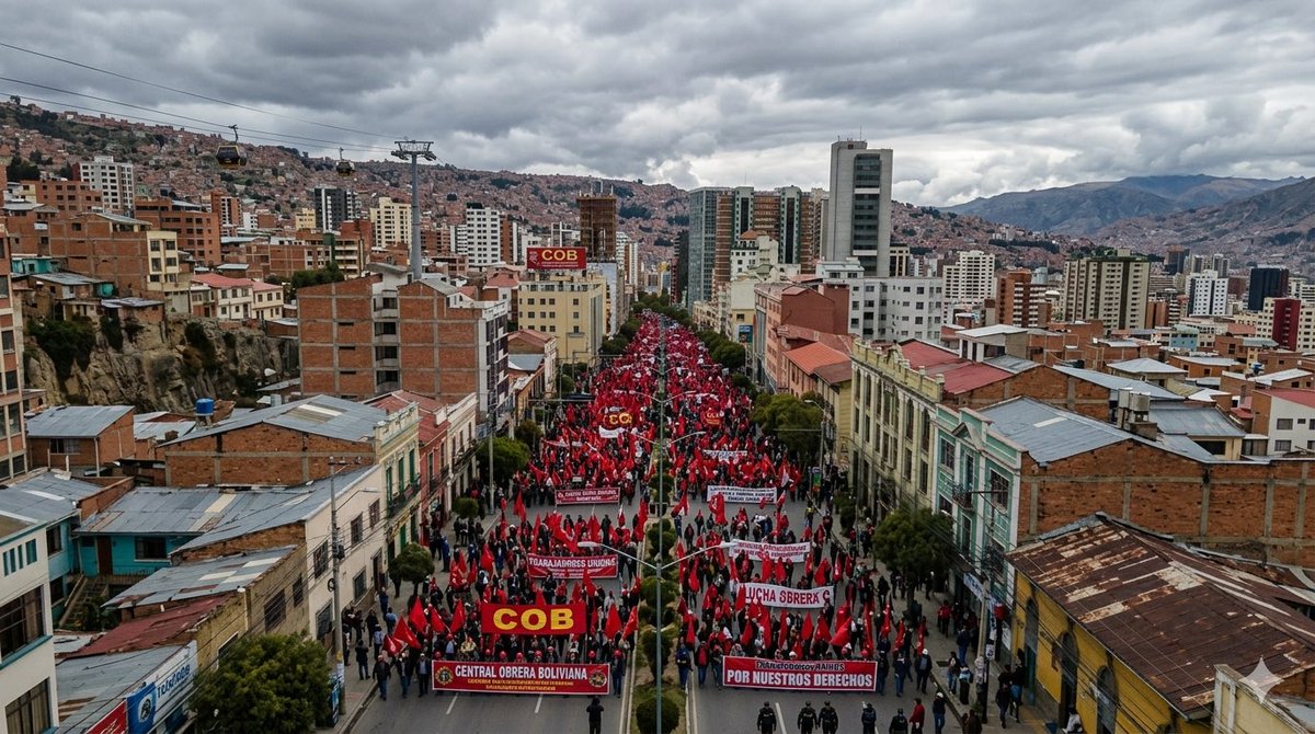 AlexMckenzie85's tweet image. Nadie está hablando de esto en Bolivia, pero HOY la COB marcha con su pliego petitorio 2026 y los bloqueos ya dejaron el dólar a Bs 9,74. ¿Diálogo o caos otra vez? El país no aguanta más paros. ¿Qué harías tú en el lugar del Gobierno?
Hashtags: #Bolivia #COB #Marcha2026