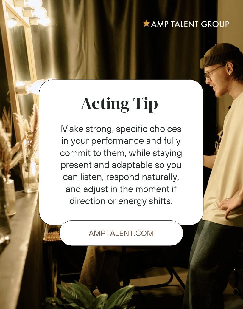 amptalentgroup's tweet image. The best performances come from clarity and connection in the moment. Stay grounded and ready. 💛

Take the next step - apply now. LinkTree in bio!
.
.
.
.
.
#AMPTalentGroup #ActorsLife #NewYork #Toronto #TalentAgency #AMPTalent #ActorTip